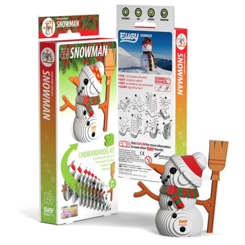 EUGY SNOWMAN Eco-Friendly 3D Cardboard Craft Kit